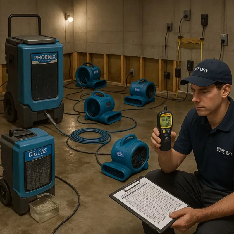 Structural Drying and Dehumidification process in Corinth, TX